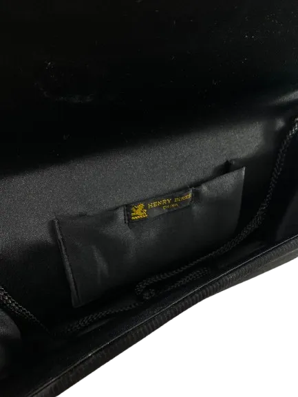 Henry Birks Black Vintage Envelope Clutch