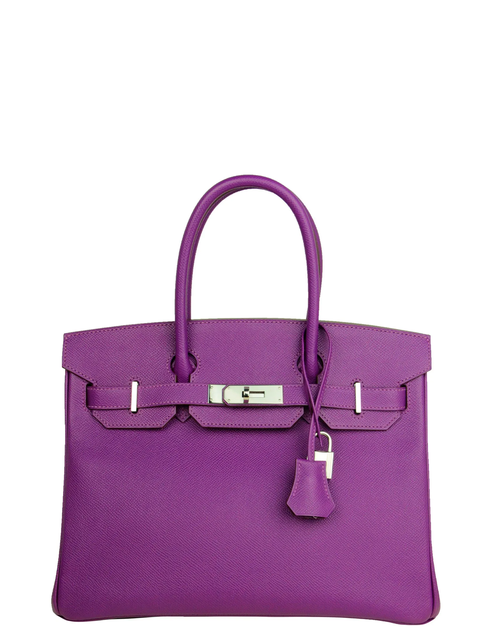 Hermes Anemone Purple Epsom Leather 30cm Birkin Bag PHW