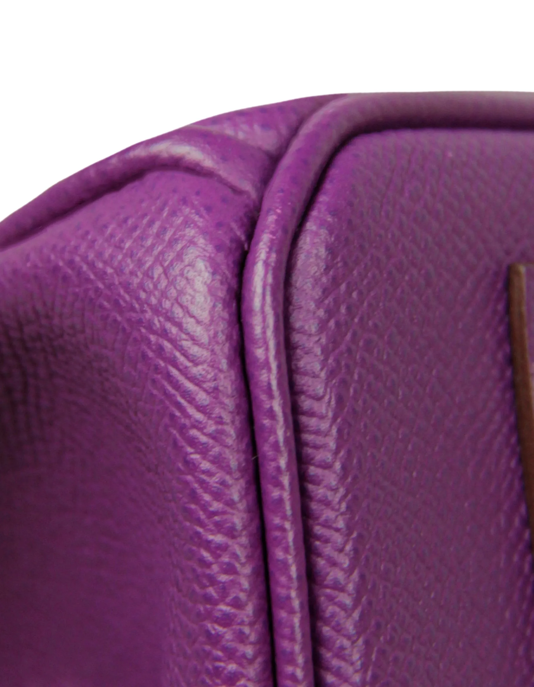 Hermes Anemone Purple Epsom Leather 30cm Birkin Bag PHW