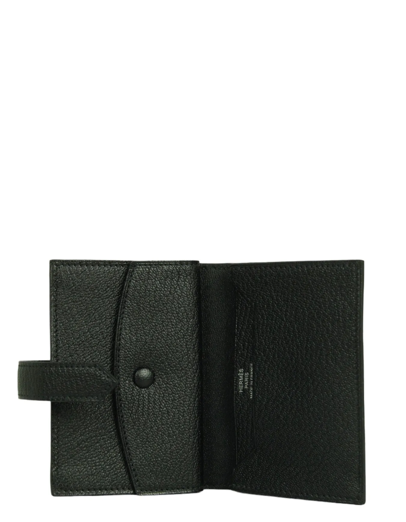 Hermes Black Chevre Leather Mini Bearn Wallet
