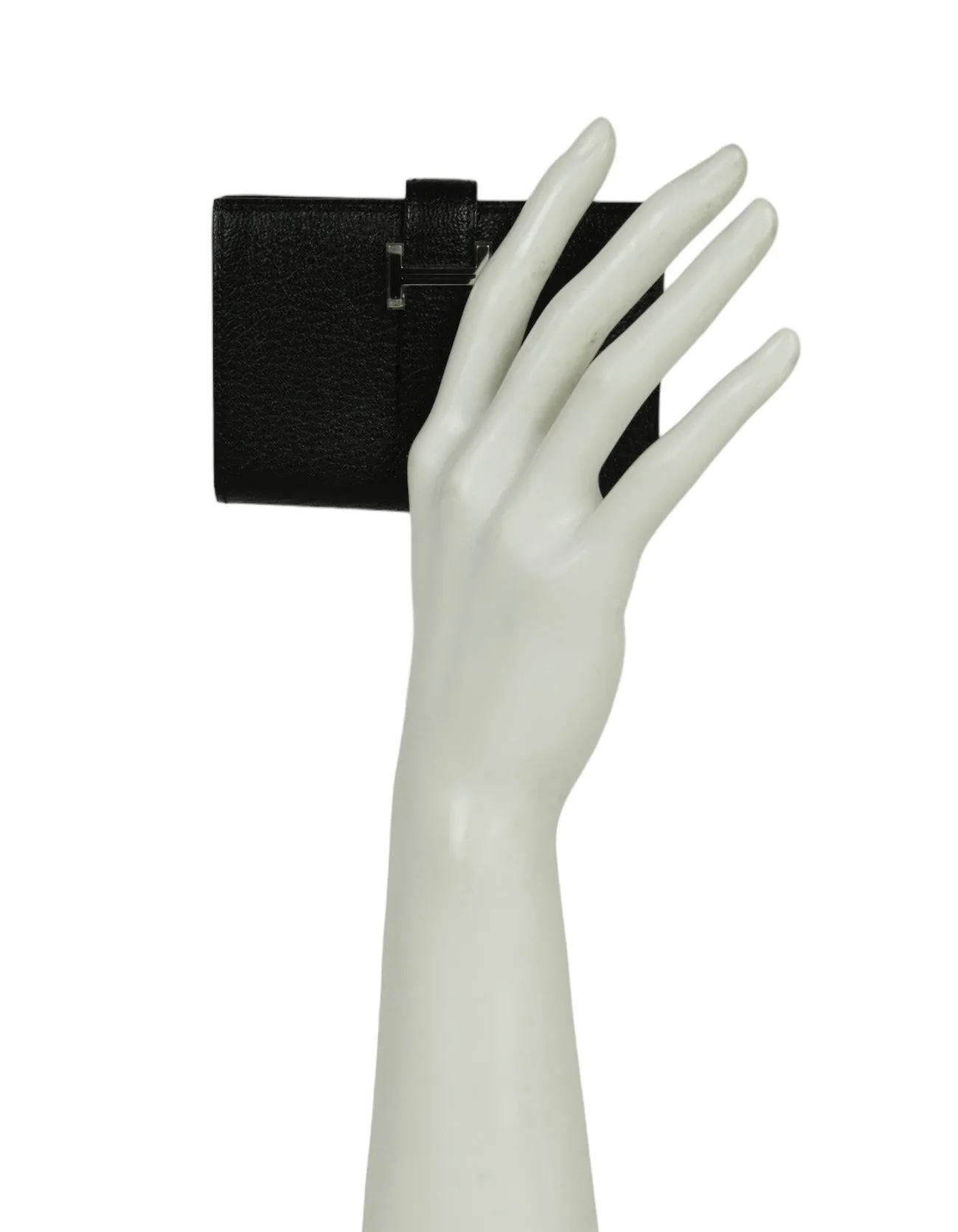 Hermes Black Chevre Leather Mini Bearn Wallet