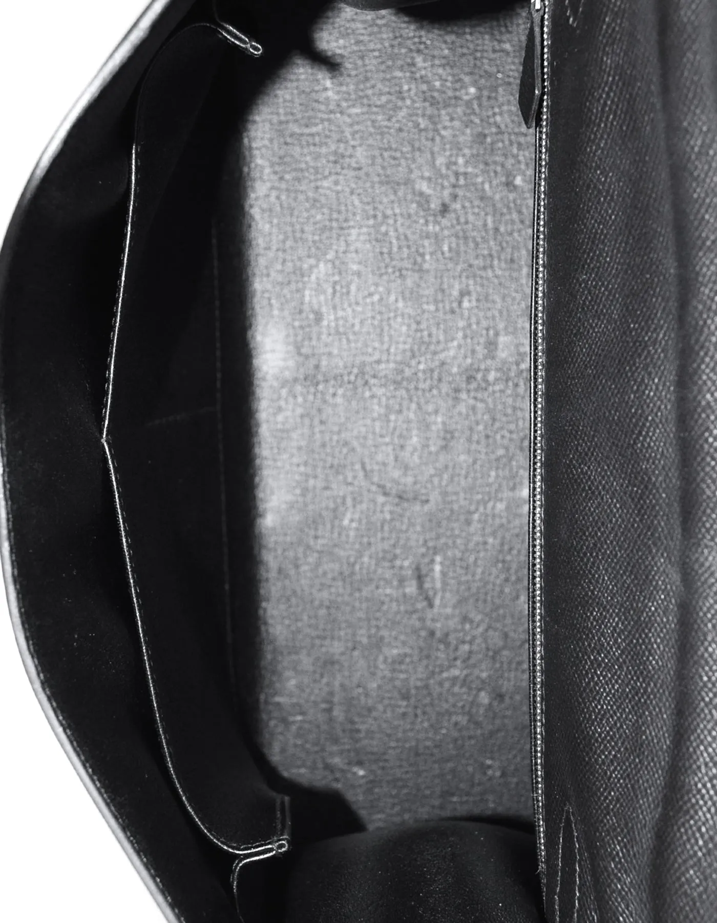 Hermes Black Epsom Leather 32cm Sellier Kelly Bag w/ Strap Lock & Clochette