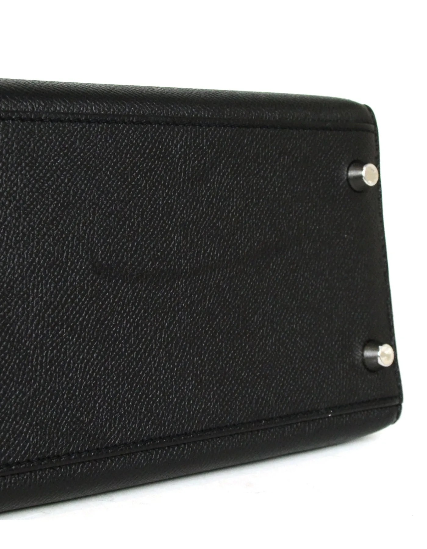 Hermes Black Epsom Leather 32cm Sellier Kelly Bag w/ Strap Lock & Clochette