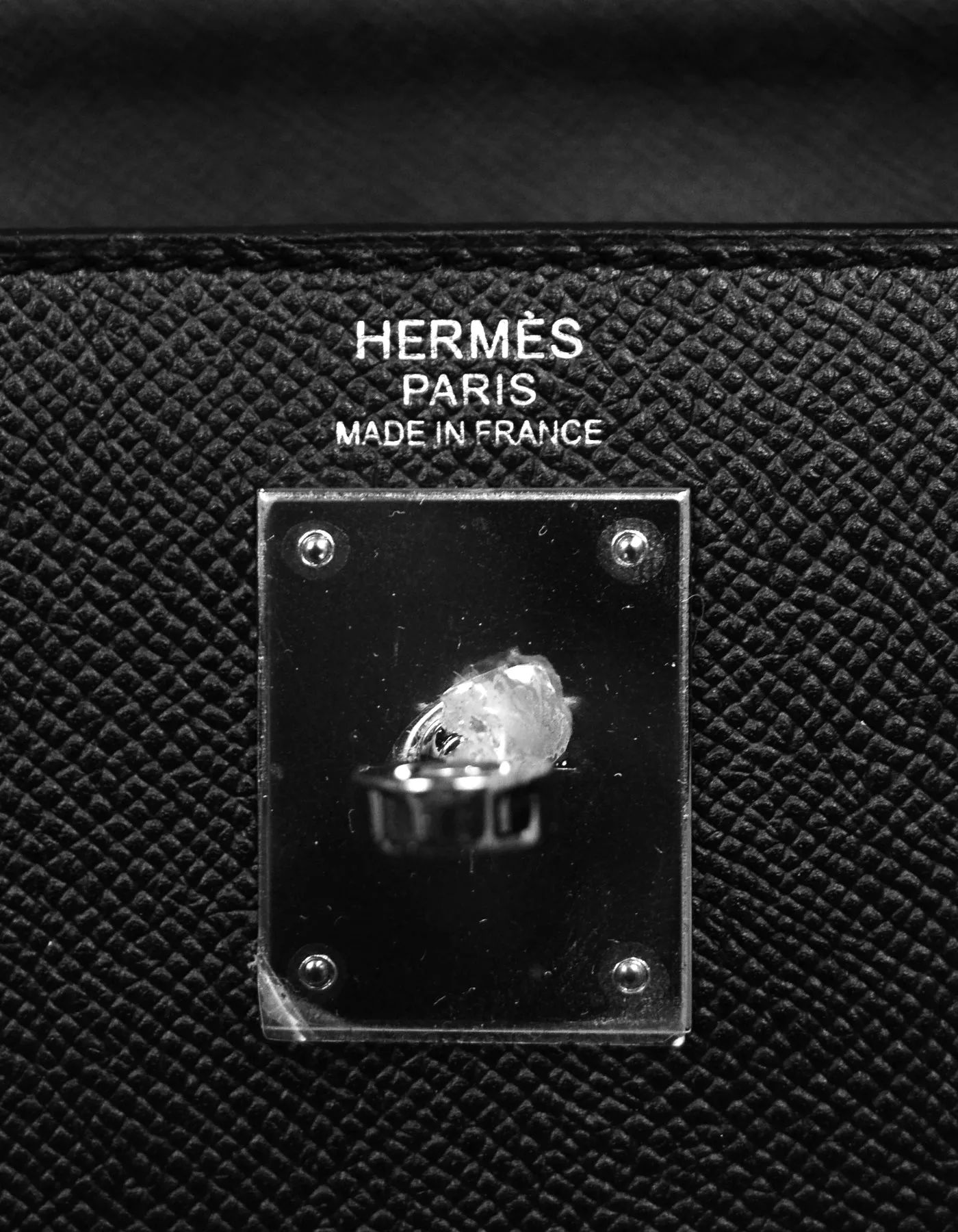 Hermes Black Epsom Leather 32cm Sellier Kelly Bag w/ Strap Lock & Clochette