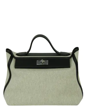 Hermes Black H Viking/ Swift Toile 35cm 24/24 Bag