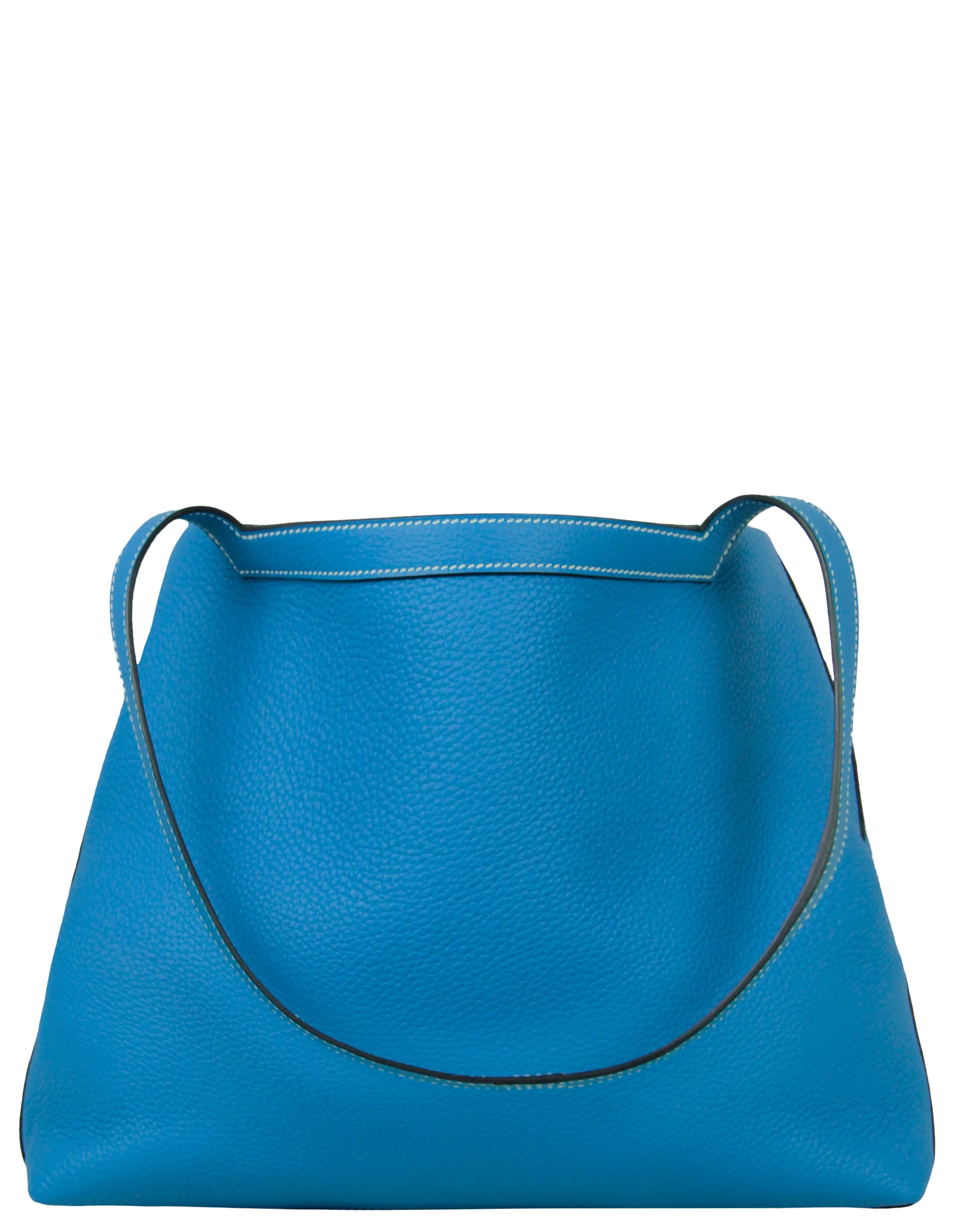 Hermes Blue Taurillon Clemence Leather Cabasellier 31 Tote Bag