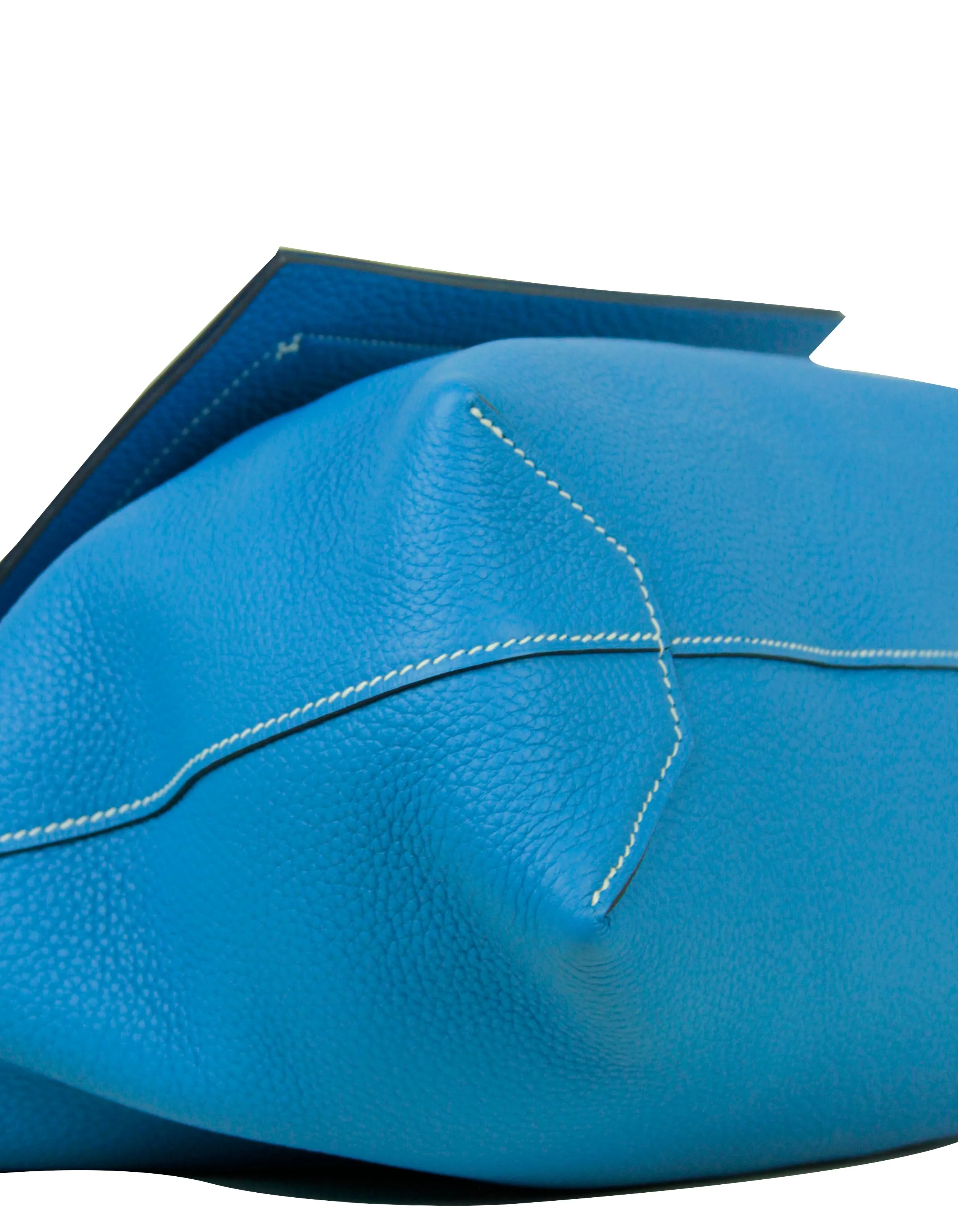 Hermes Blue Taurillon Clemence Leather Cabasellier 31 Tote Bag