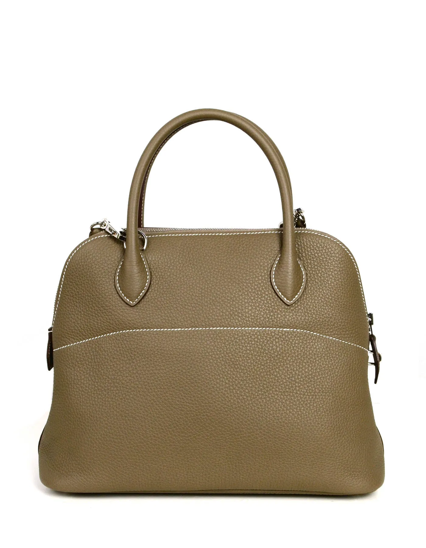 Hermes Etoupe Grey Clemence Leather 31cm Bolide Bag rt. $8,300