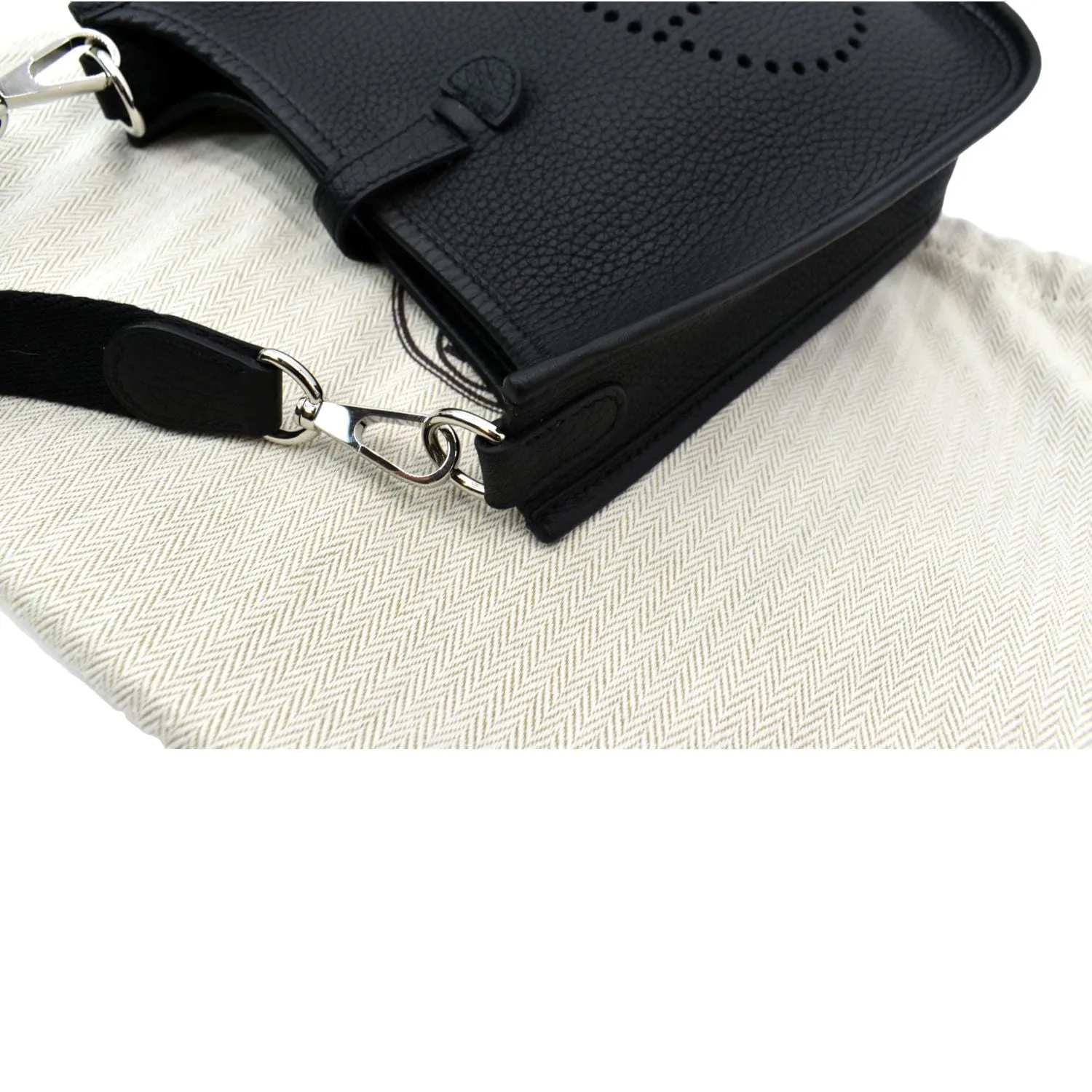 HERMES Evelyne Amazone TPM III Clemence Leather Crossbody Bag Black