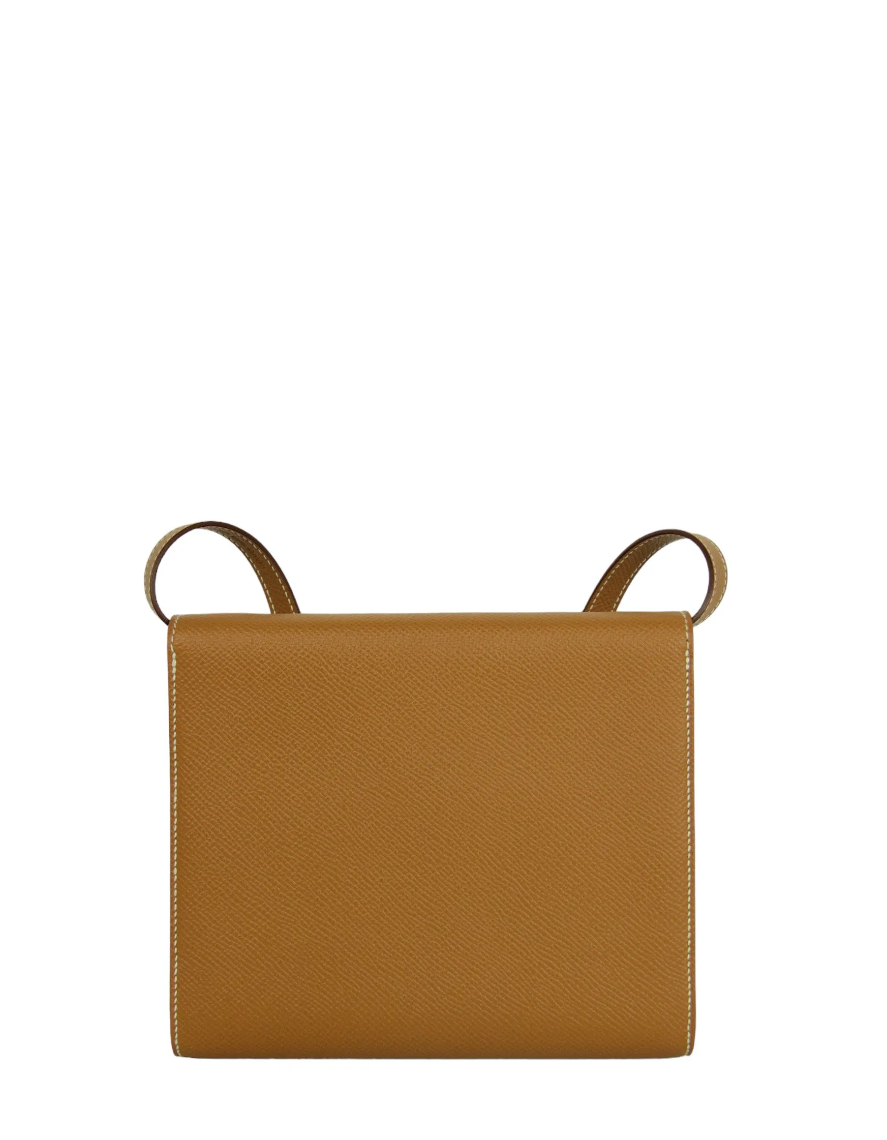Hermes Tan Gold Epsom Leather Clic 16 Wallet On Strap Crossbody Bag