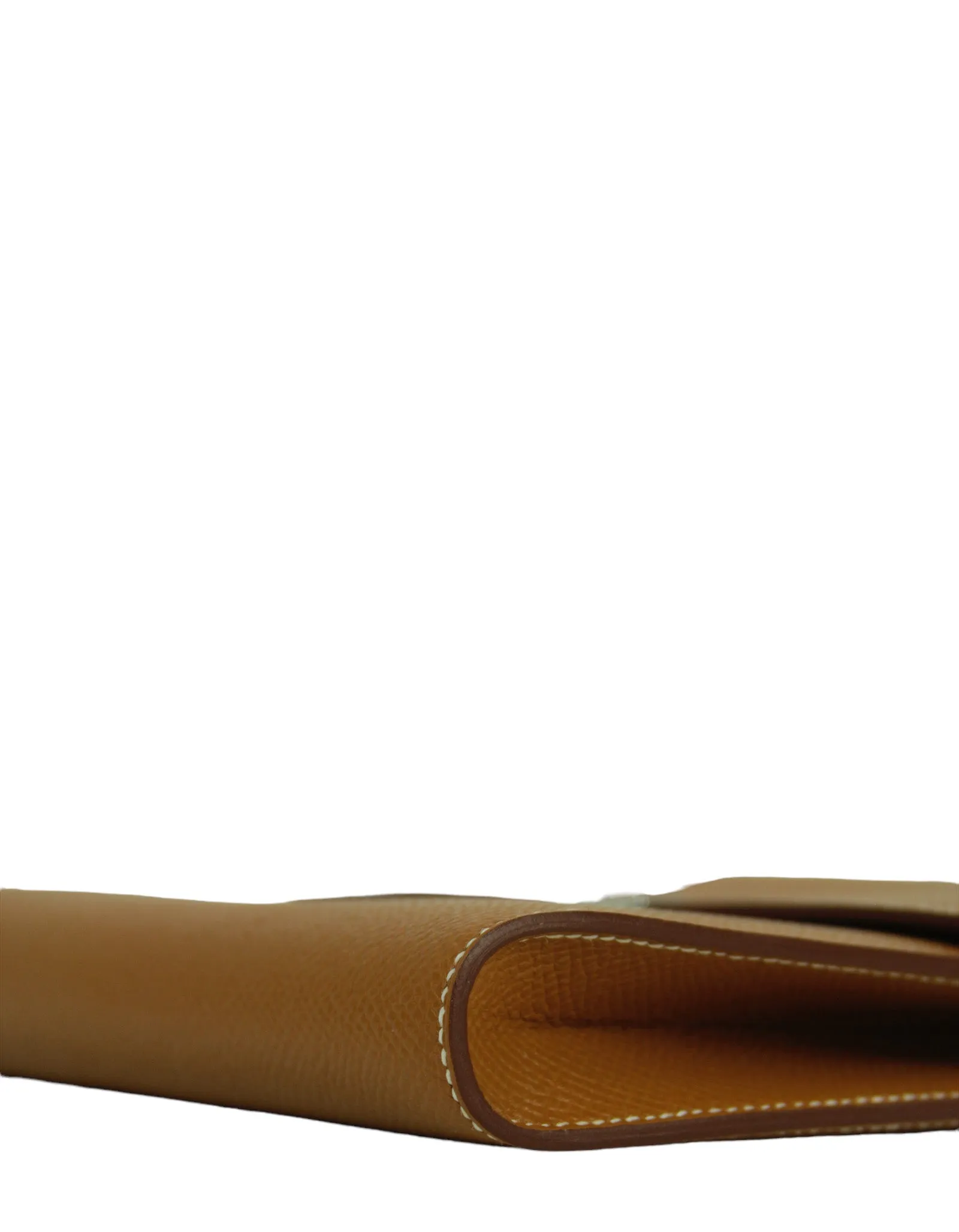 Hermes Tan Gold Epsom Leather Clic 16 Wallet On Strap Crossbody Bag