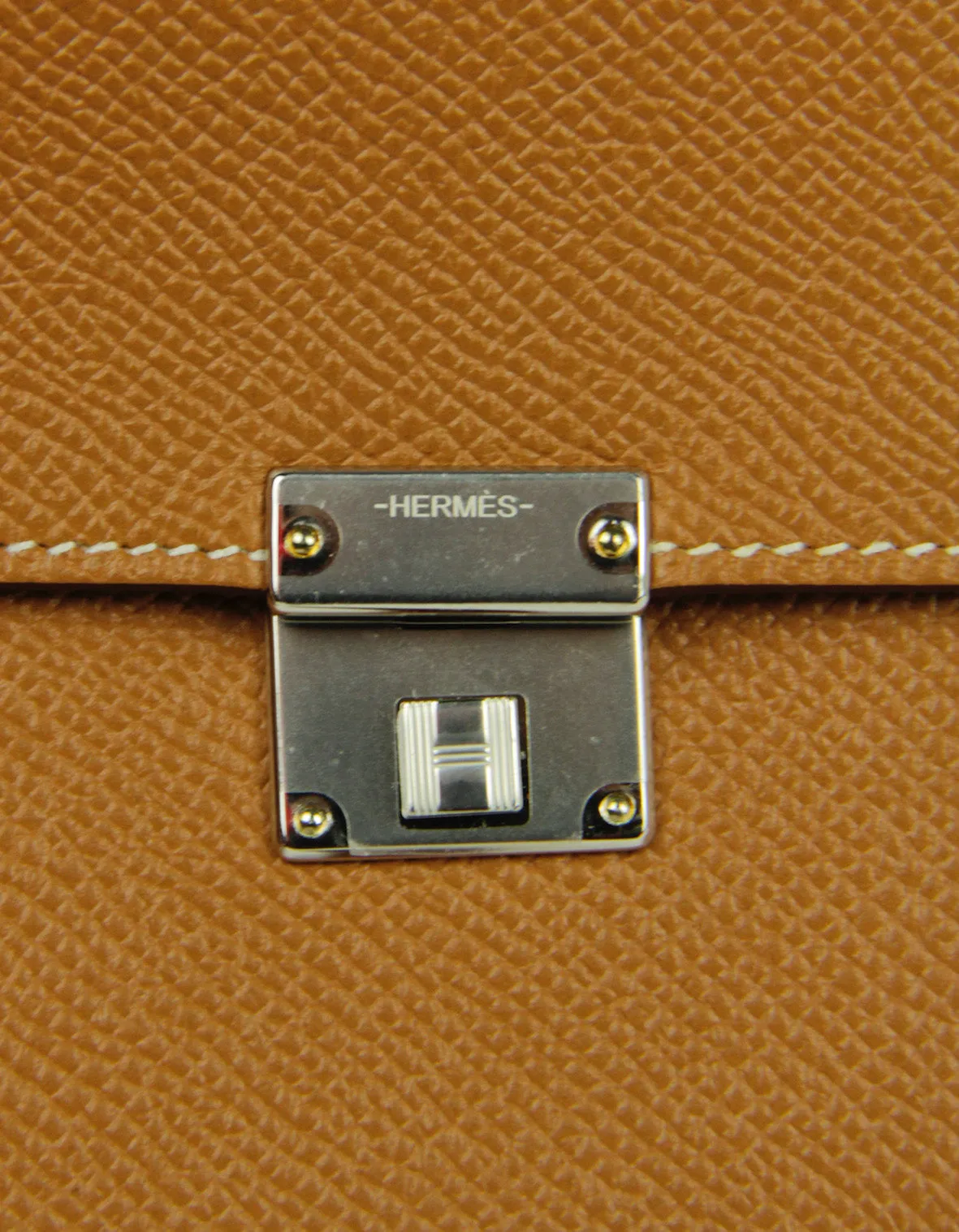 Hermes Tan Gold Epsom Leather Clic 16 Wallet On Strap Crossbody Bag
