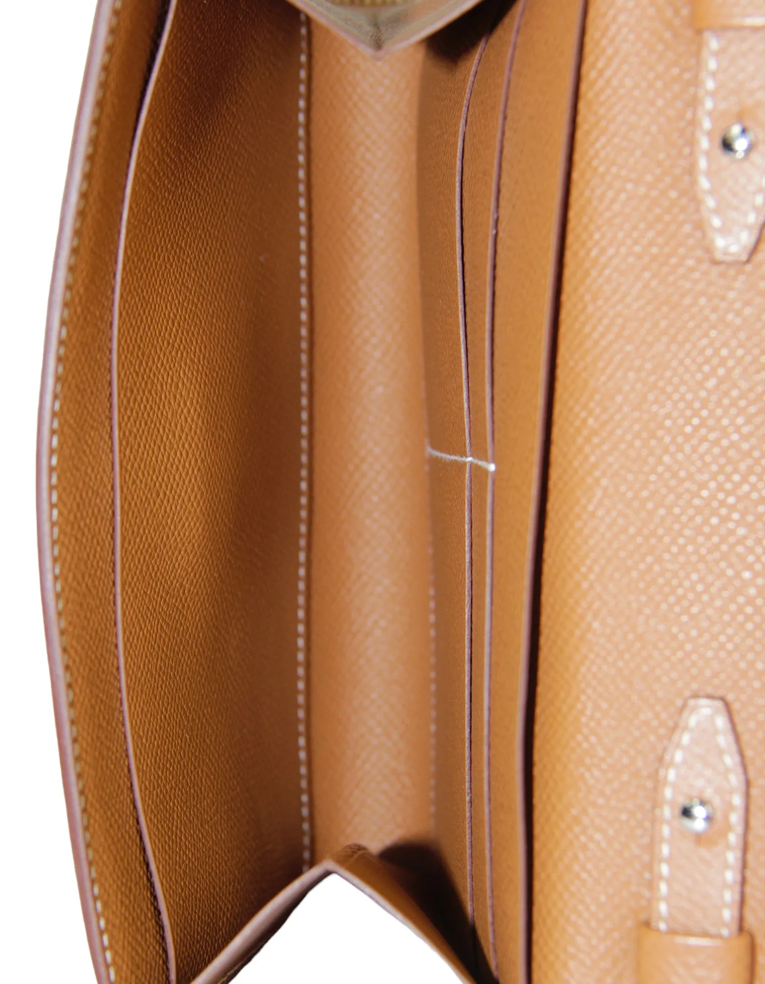 Hermes Tan Gold Epsom Leather Clic 16 Wallet On Strap Crossbody Bag