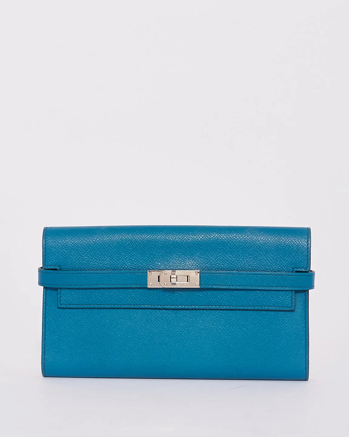 Hermès Blue Colvert Epsom Kelly Classic Wallet