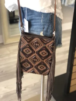 Hide Junkie Aztec Brown Tote with Fringe