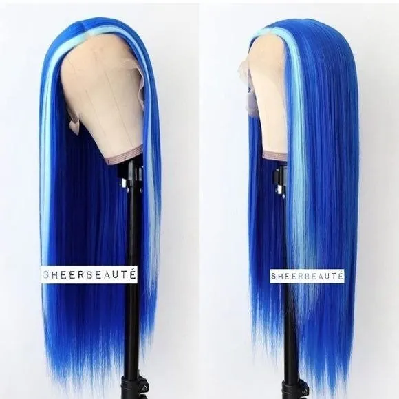 Highlight Blue Wig,Baby Blue Hair Wig,Mermaid Blue Wig
