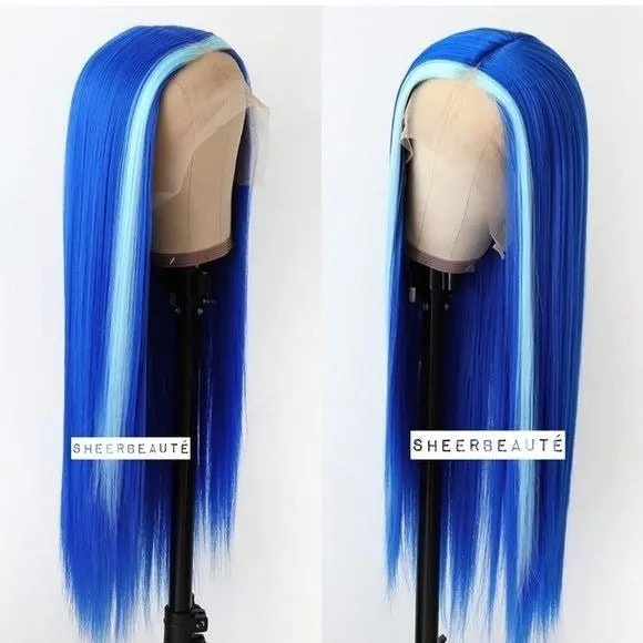 Highlight Blue Wig,Baby Blue Hair Wig,Mermaid Blue Wig
