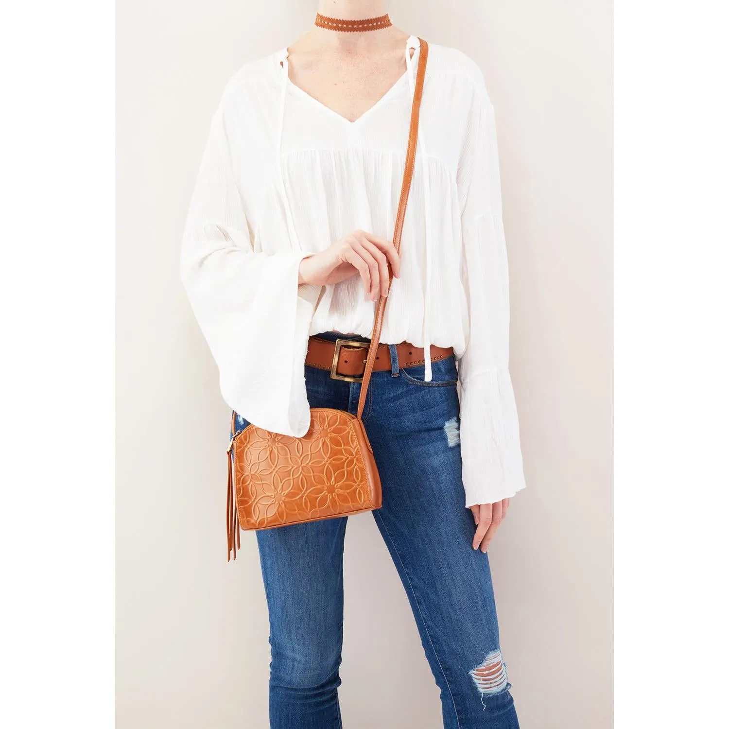 Hobo Evella Geometric Emboss Earth Leather