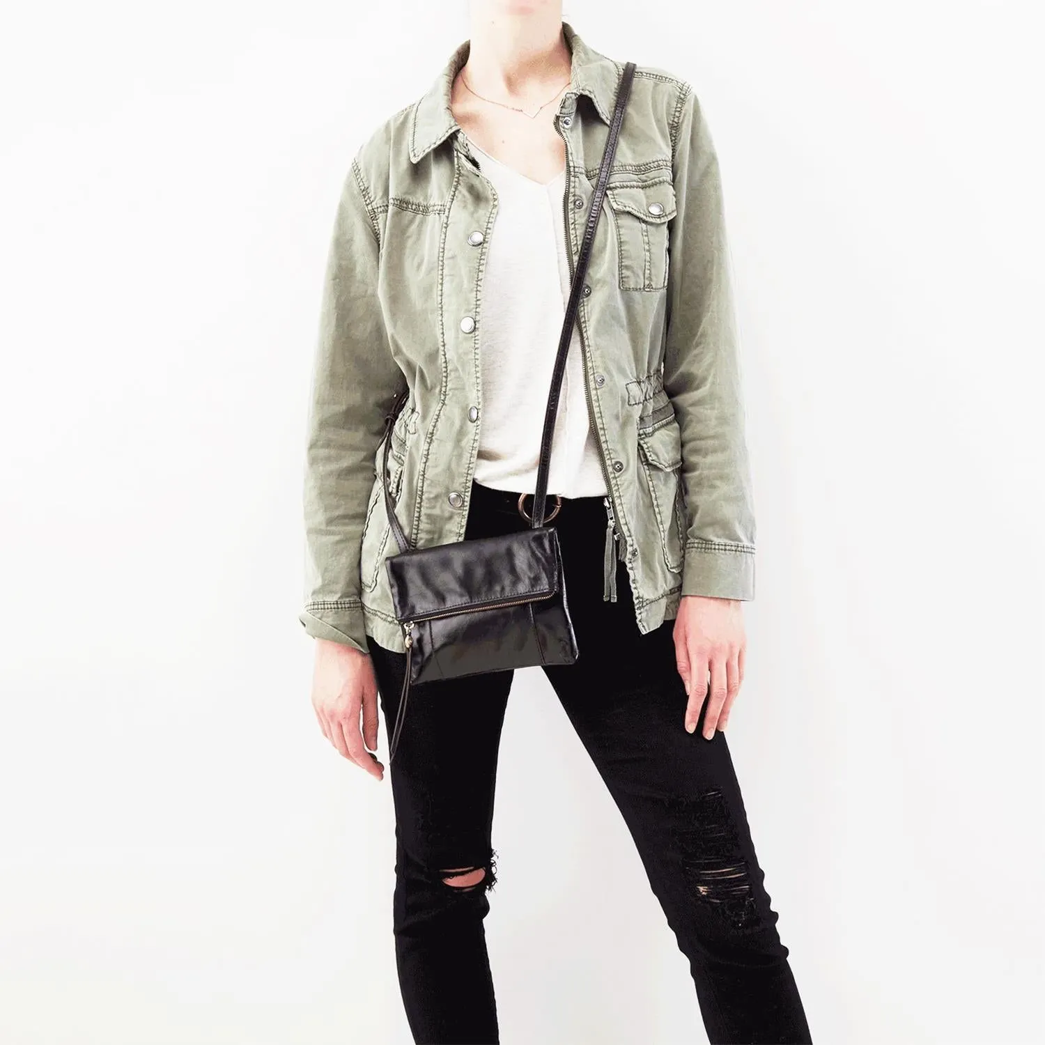 Hobo Sparrow Black Vintage Leather