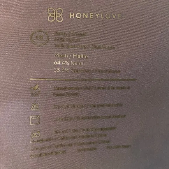 Honeylove CrossOver Runway Black Mesh Wireless Bra Size 1X