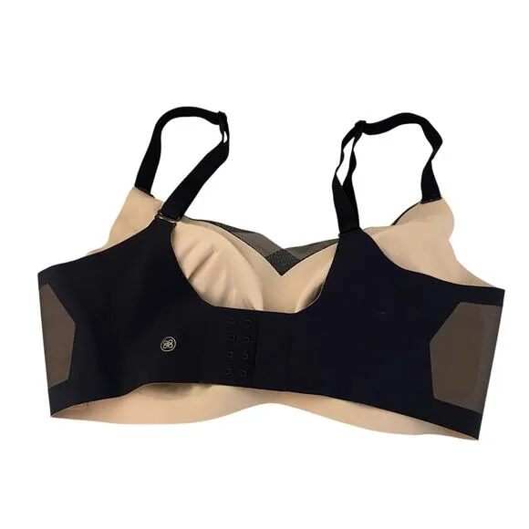 Honeylove CrossOver Runway Black Mesh Wireless Bra Size 1X