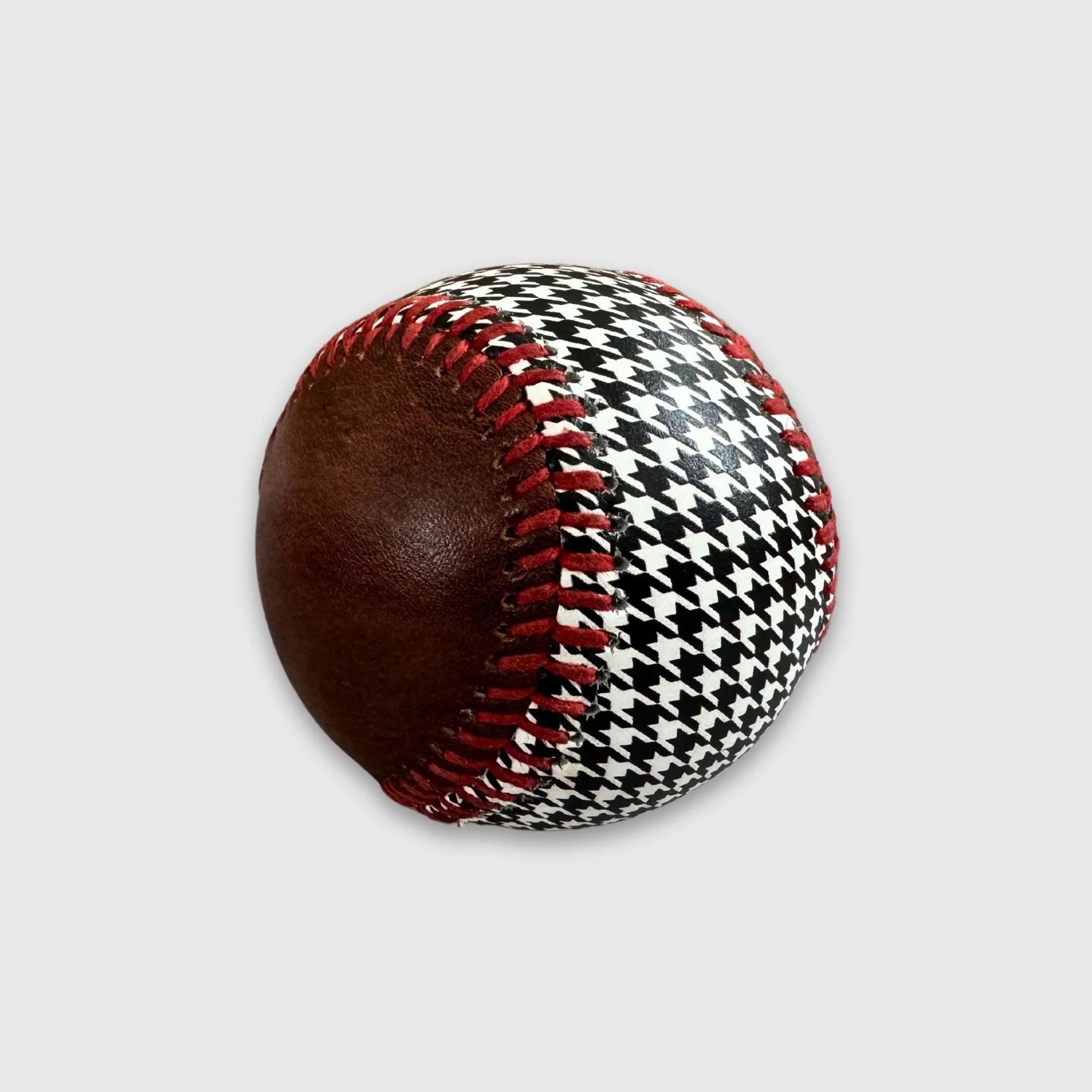 Houndstooth Leather Baseball