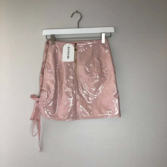 H:OURS Siren Mini Skirt in Nude Gloss