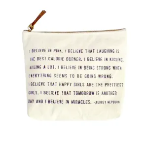 I Believe in Pink (Audrey Hepburn) Canvas Zip Bag