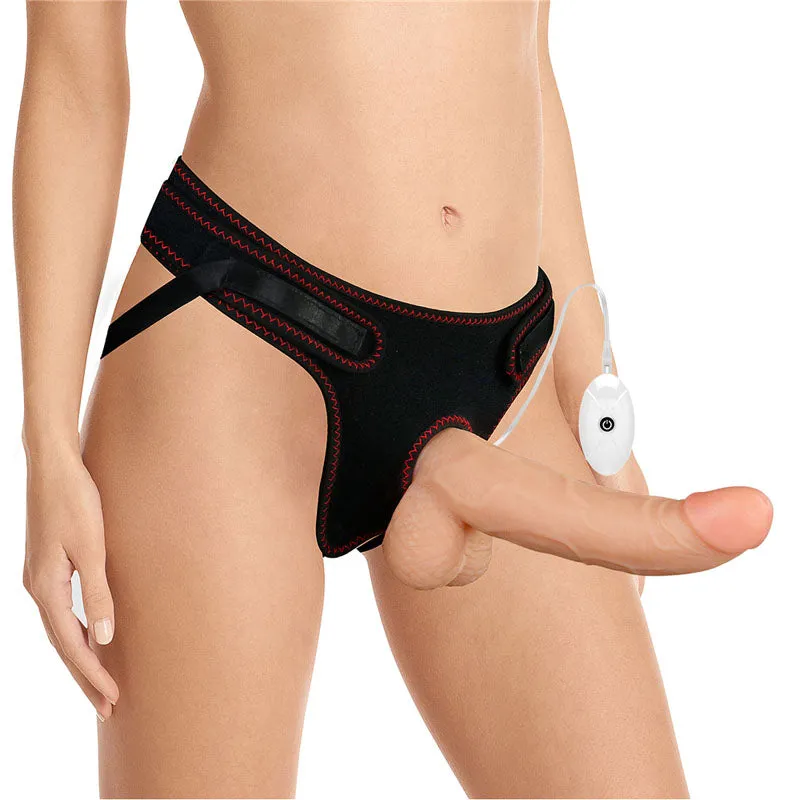 Ingen Easy Strap-On Set - Flesh 8.5 Inch Vibrating Strap-On