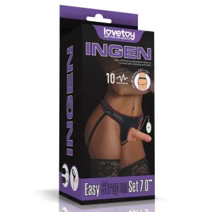 Ingen Vibrating Easy Strap-On Set -  17.8 cm (7'') Vibrating Strap-On