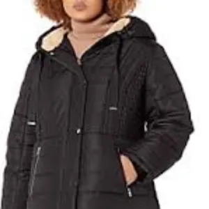 INTL d.e.t.a.i.l.s Women's  Zip Front Hooded Winter Coat Jacket Size M/M