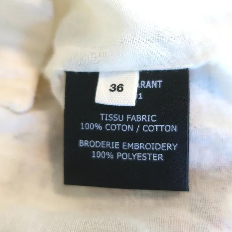 Isabel Marant Etoile Vera Mini Skirt Ecru Embroidered Cotton Gauze Size 36