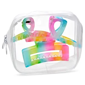 Iscream 3 Pack Rainbow Clips in Reusable Pouch