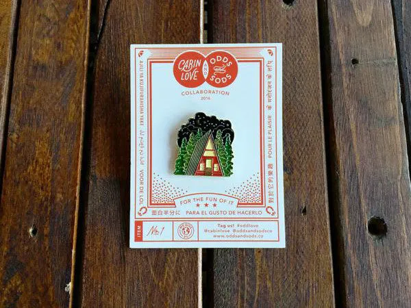 Item No. 1  Odds and Sods  Love Cabin Enamel Pin