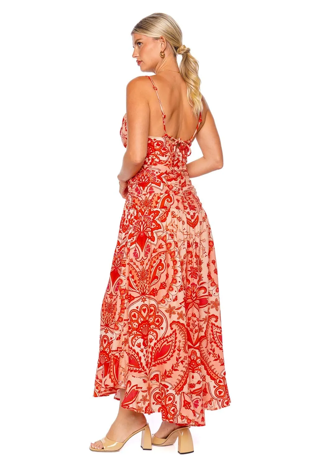 Jaipur Red Crossover Maxi Dress