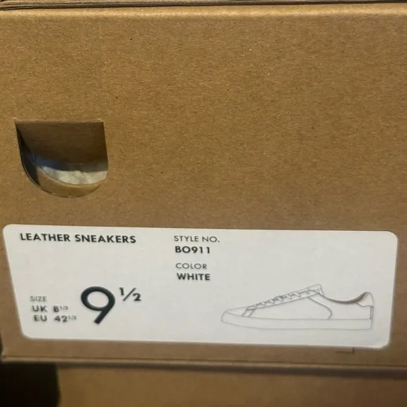J.Crew Factory white mens Leather sneaker new comes with original box size 9.5