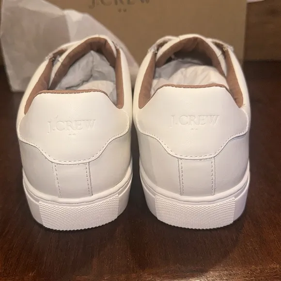 J.Crew Factory white mens Leather sneaker new comes with original box size 9.5