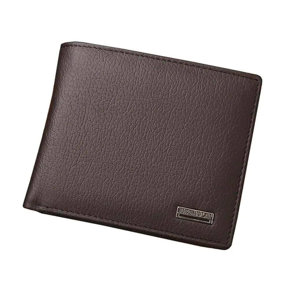 JINBAOLAI Genuine Leather Short Wallet