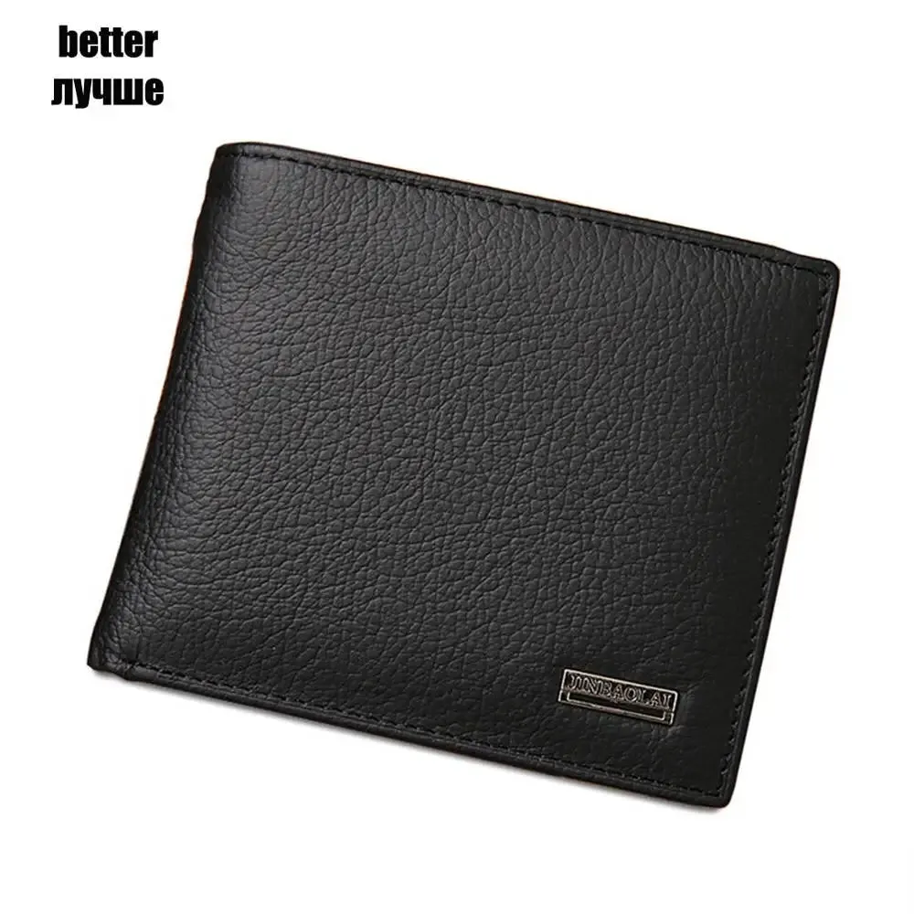 JINBAOLAI Genuine Leather Short Wallet
