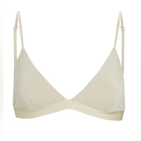 Johnathan Simkhai Jersey Triangle Bralette Champagne Large NWT