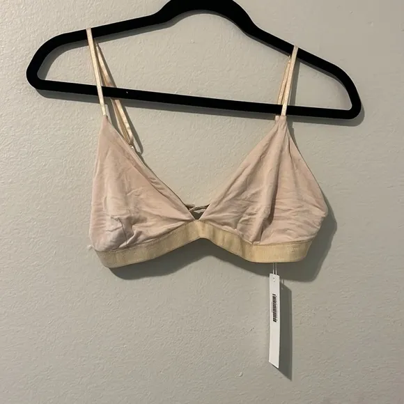 Johnathan Simkhai Jersey Triangle Bralette Champagne Large NWT