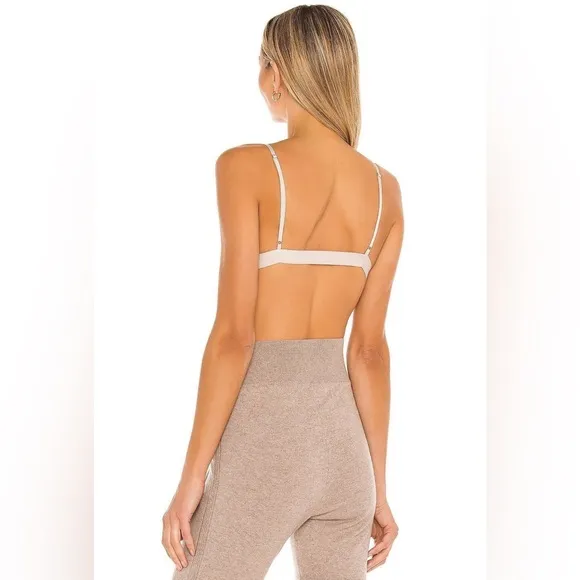Johnathan Simkhai Jersey Triangle Bralette Champagne Large NWT