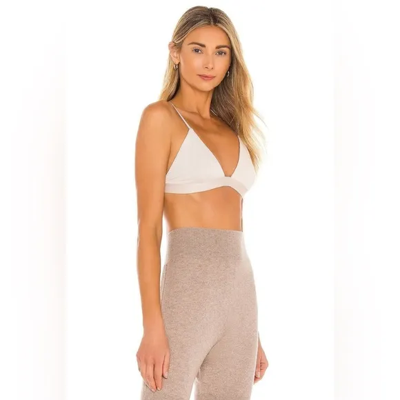 Johnathan Simkhai Jersey Triangle Bralette Champagne Large NWT