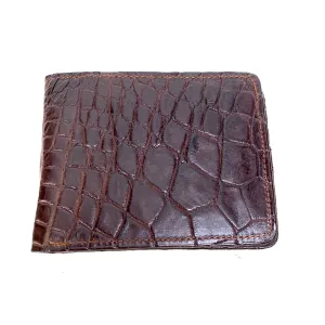 Kashani Brown Soft Alligator Belly Bi-Fold Wallet