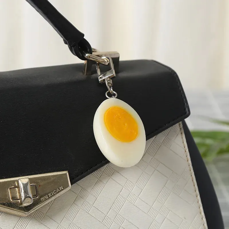 Kawaii Boiled Egg Keychain 🍳✨ Adorable PVC Pendant for Bags & Backpacks - Cute Charm Gift!