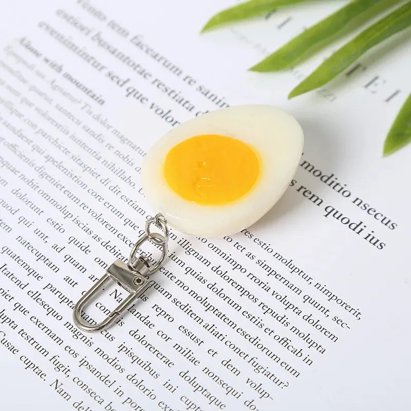 Kawaii Boiled Egg Keychain 🍳✨ Adorable PVC Pendant for Bags & Backpacks - Cute Charm Gift!