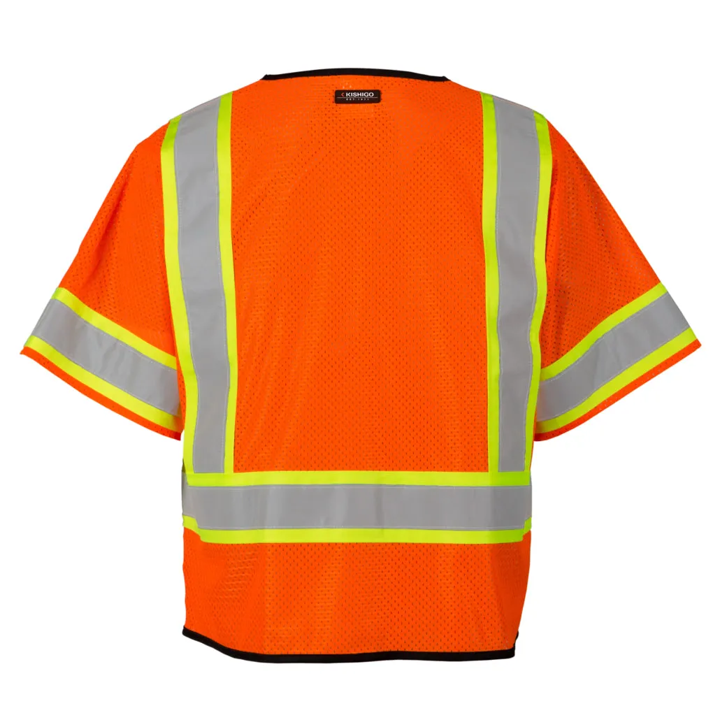 Kishigo Single Pocket Contrasting Mesh Vest Economy, Type R Class 3