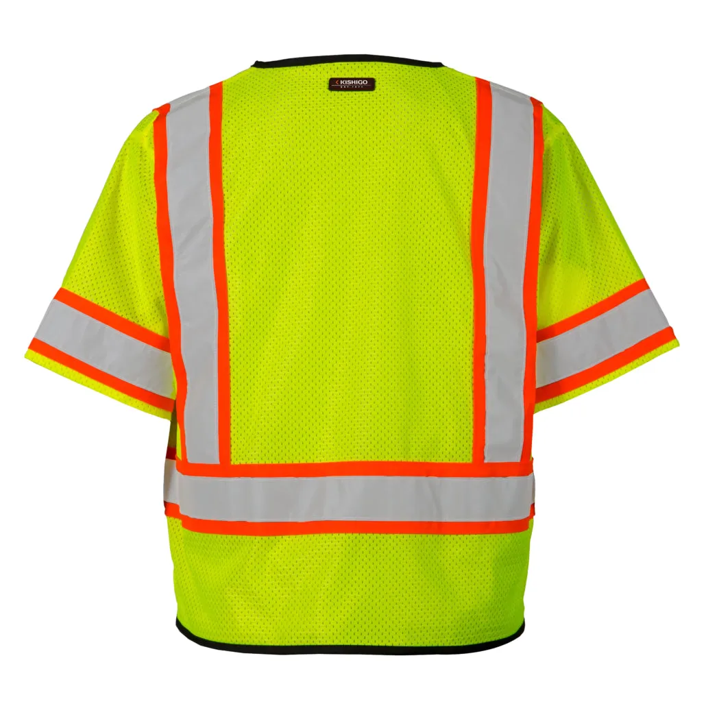 Kishigo Single Pocket Contrasting Mesh Vest Economy, Type R Class 3