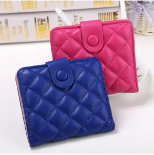Korea Fashion high faux leather women wallets multi-cards position short hasp purse female XF212