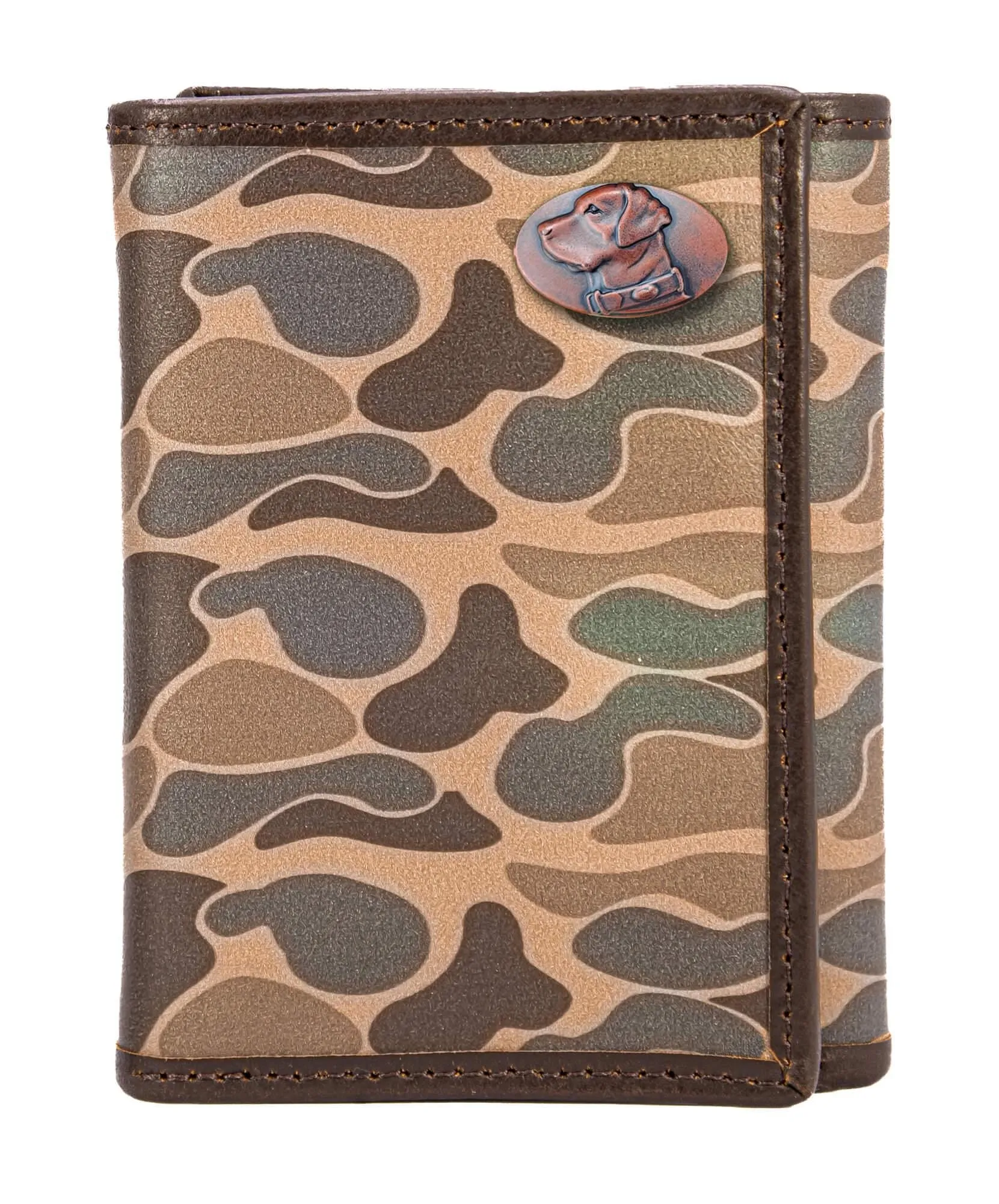 Lab Men's Trifold Old School Camo Leather Wallet.